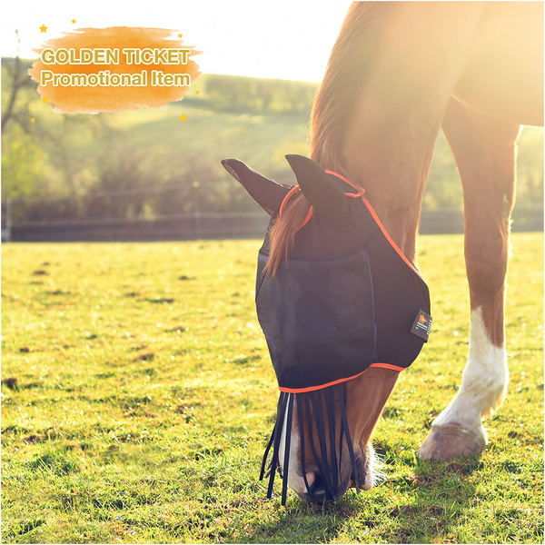 Equilibrium Field Relief Midi Fly Mask With Ears - Black / Orange